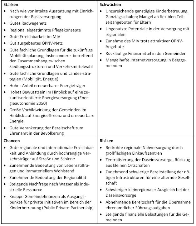 SWOT Daseinsvorsorge